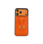 Hermes Leather Phone Cover Card Slot For iPhone 12-17 Series