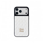 Luxury Matelassé Quilted Leather Phone Case for iPhone 13-18