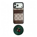 Luxury Gucci Phone case with card slot for iPhone 12-18