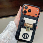 HRM Leather Case with Wristlet Strap & Perfume Charm for iPhone 13-18 Pro & Pro Max