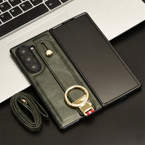 RingBand Z Fold 6, 5, 4 Shockproof Crossbody Lanyard leather