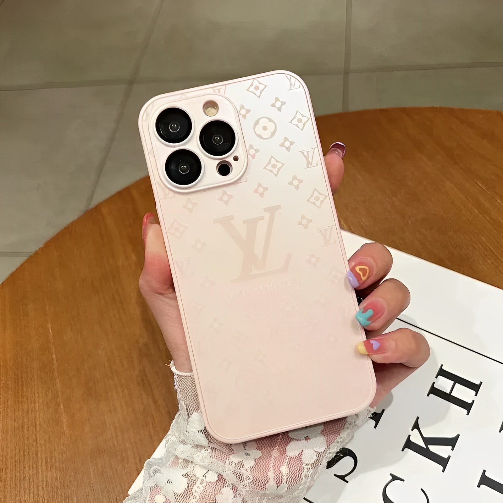 LUXURY LV FROSTED MATTE  CASE FOR IPHONE 16 15 14