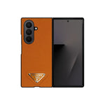Prada Luxury Orange Leather Case for Samsung Galaxy Z Fold & Z Flip Series