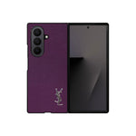 Luxury YSL Leather Case Purple for Samsung Galaxy Z Fold & Z Flip Series