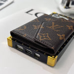 LV CANVAS LEATHER CARD HOLDER MONOGRAM