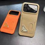 Prada Stylish Case With Card Holder For iPhone 17 / 16 / 15 / 14