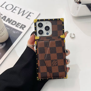 LV CANVAS LEATHER CARD HOLDER MONOGRAM