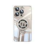 iPhone MagSafe Series | Transparent Electroplated Rotating Stand Mobile Phone Case