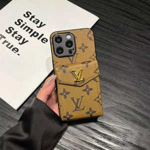 Louis Vuitton  Card Holder Canvas Leather Apple iPhone Case