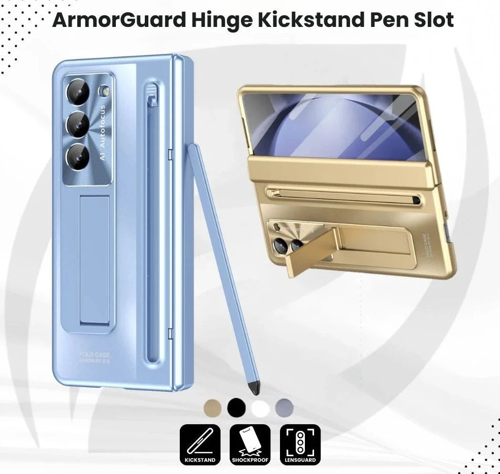 ArmorGuard Z Fold 6, 5, 4 Hinge Kickstand Pen Slot Case