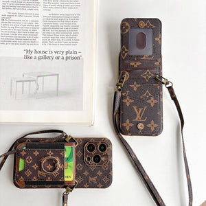 CROSSBODY CARD HOLDER LV MONOGRAM LEATHER APPLE PHONE CASE