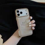 Luxury Hermes Leather Case For iPhone 17 / 16 / 15 / 14