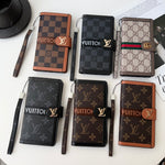 New LV Gucci Genuine Leather Monogram Wallet Apple iPhone Case