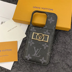 CLASSIC LV CIRCLE MONOGRAM CANVAS APPLE IPHONE DAUPHINE CARD HOLDER WALLET CASE