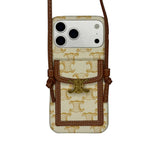 CLASSIC CELINE IPHONE CASE CROSSBODY WHITE PRINT