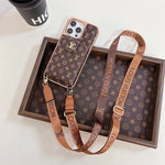 LV LUXURY ELECTROPLATING MONOGRAM CARD HOLDER CROSSBODY IPHONE CASE