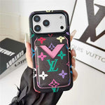 Lv Leather Card Holder Phone Case For iPhone 17 / 16 / 15 / 14/ 13