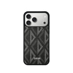 Luxury Woven Monogram & Geometric Slim Case for iPhone 12-18 Pro & Pro Max