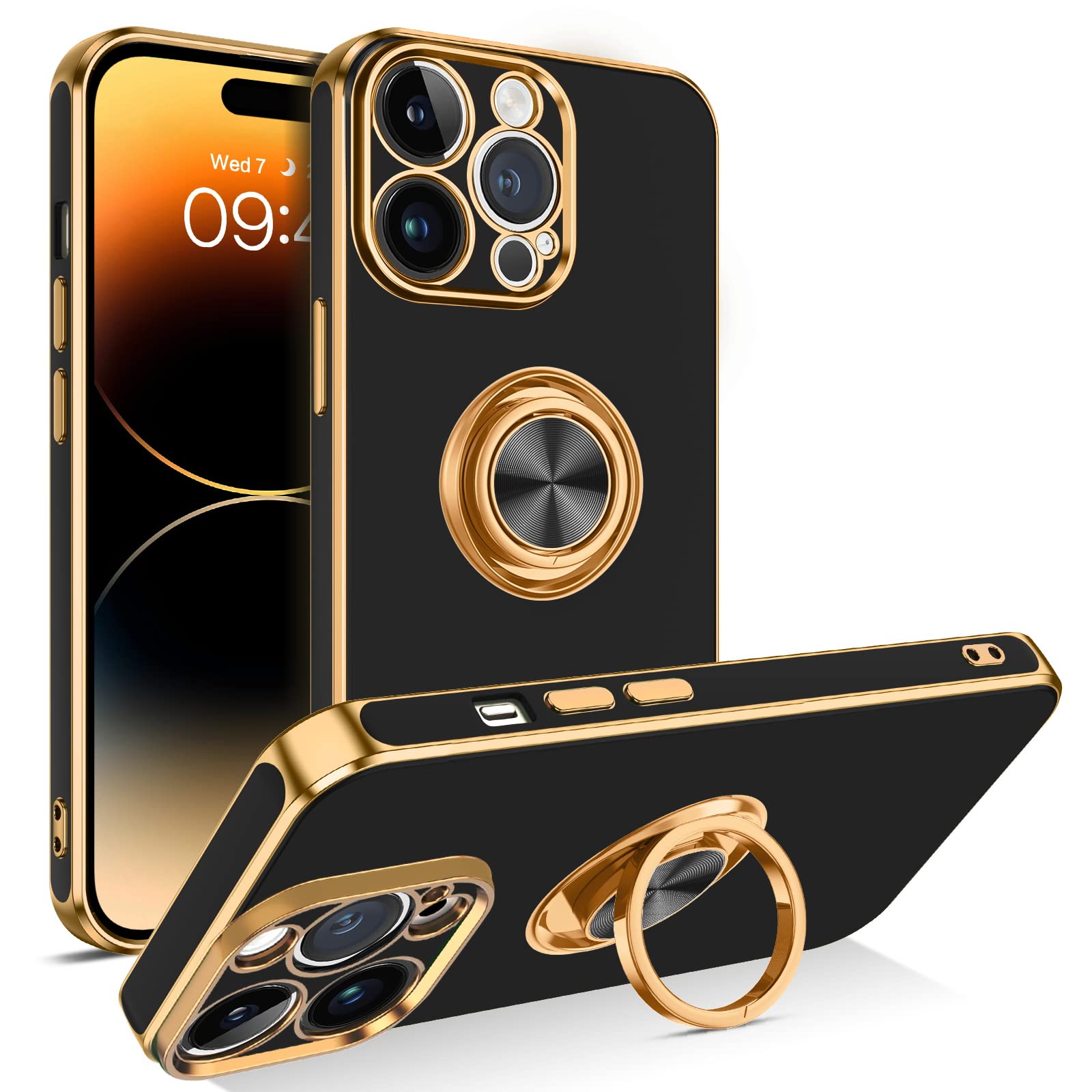 Shiny Plating Gold Slim Thin Soft TPU Rugged Bumper Shockproof Case for iPhone