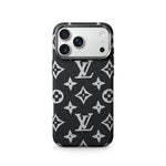Luxury Monogram Pattern iPhone Case | Textured Canvas Designer Style Cover