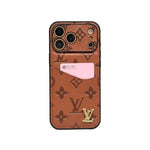 Distressed Heritage Leather Cover with Card Holder For iPhone 12-17