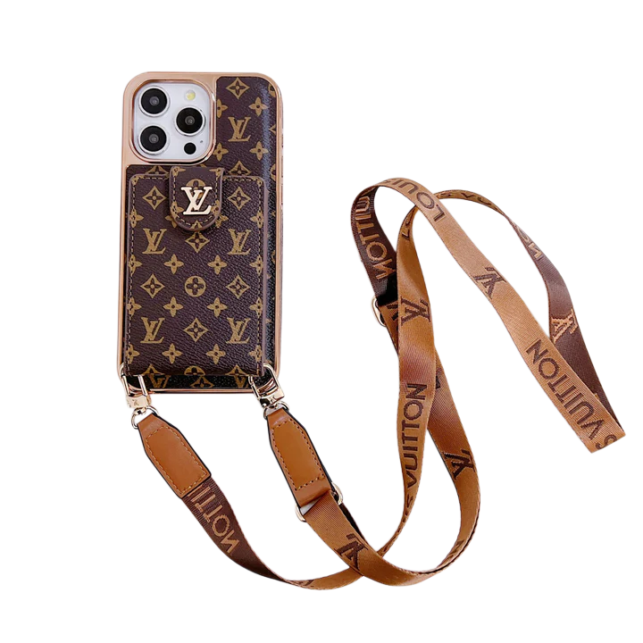 CARD BROWN PHONE CASE CROSSBODY FOR IPHONE