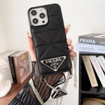 Luxurious Prada leather Apple iPhone case crossbody