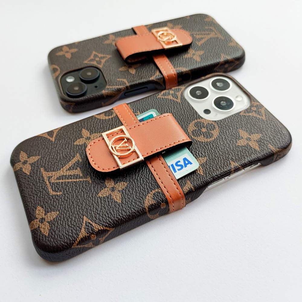 LV CANVAS LEATHER MONOGRAM SECURITY BUTTON FOR IPHONE