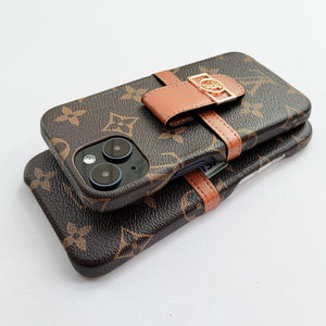 LV CANVAS LEATHER MONOGRAM SECURITY BUTTON FOR IPHONE