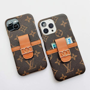 LV CANVAS LEATHER MONOGRAM SECURITY BUTTON FOR IPHONE