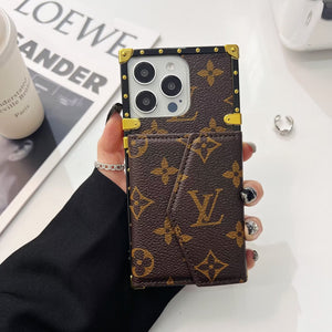 LV CANVAS LEATHER CARD HOLDER MONOGRAM