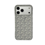 GYD Vintage Monogram Pure White Case for iPhone 12-18 Pro & Pro Max