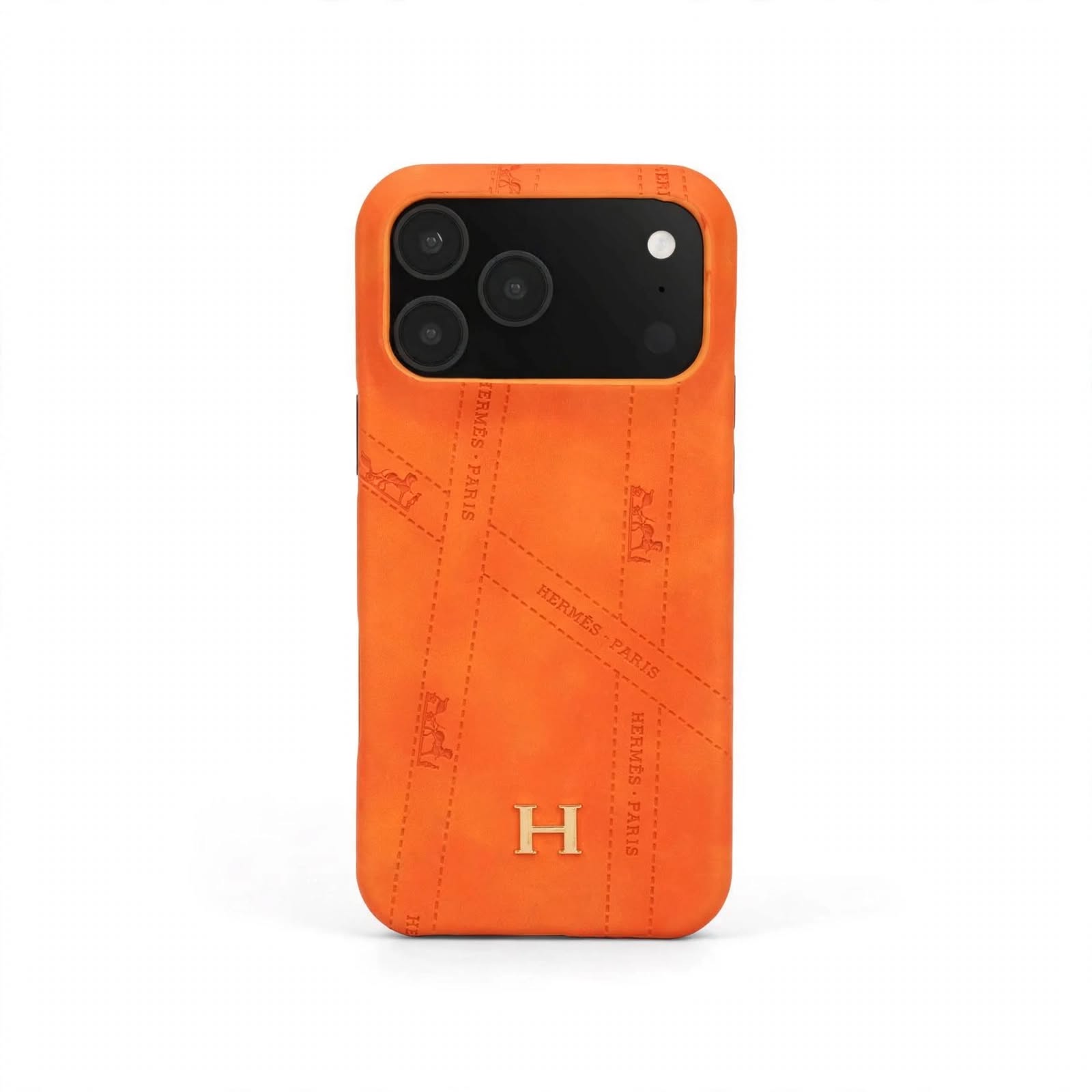 Hermès Style Ultra-Slim Leather Case with H Emblem for iPhone 12