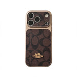 Premium Embossed Leather Phone Case with Gold Emblem For iPhone 13-17 with Gold Logo