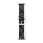 Coach Band for Apple Watch Black Pattern Leather
