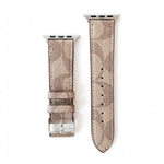 Coach Apple Watch Band Beige Leather