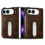Leather Magnetic Ring Stand Case for iPhone Duo