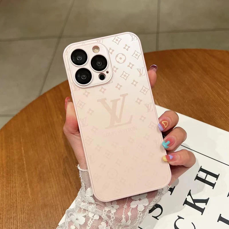 LUXURY LV FROSTED MATTE  CASE FOR IPHONE 16 15 14