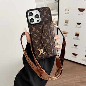 Crossbody LV Wallet Accordion Card Holder Canvas iPhone Leather Gucci Ophidia GG Samsung Cover