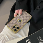 High Quality Electroplated Frame Ophidia  Leather Apple iPhone Case