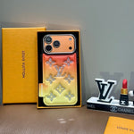 Gradient Crystal Monogram Leather Phone Case For iPhone 13-17
