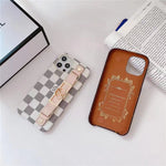 New Louis Vuitton Dauphine Luxury Leather Wrist Band iPhone Case
