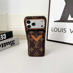 Lv Leather Card Holder Phone Case For iPhone 17 / 16 / 15 / 14/ 13