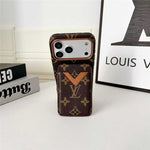 Lv Leather Card Holder Phone Case For iPhone 13-18 Pro & Pro Max