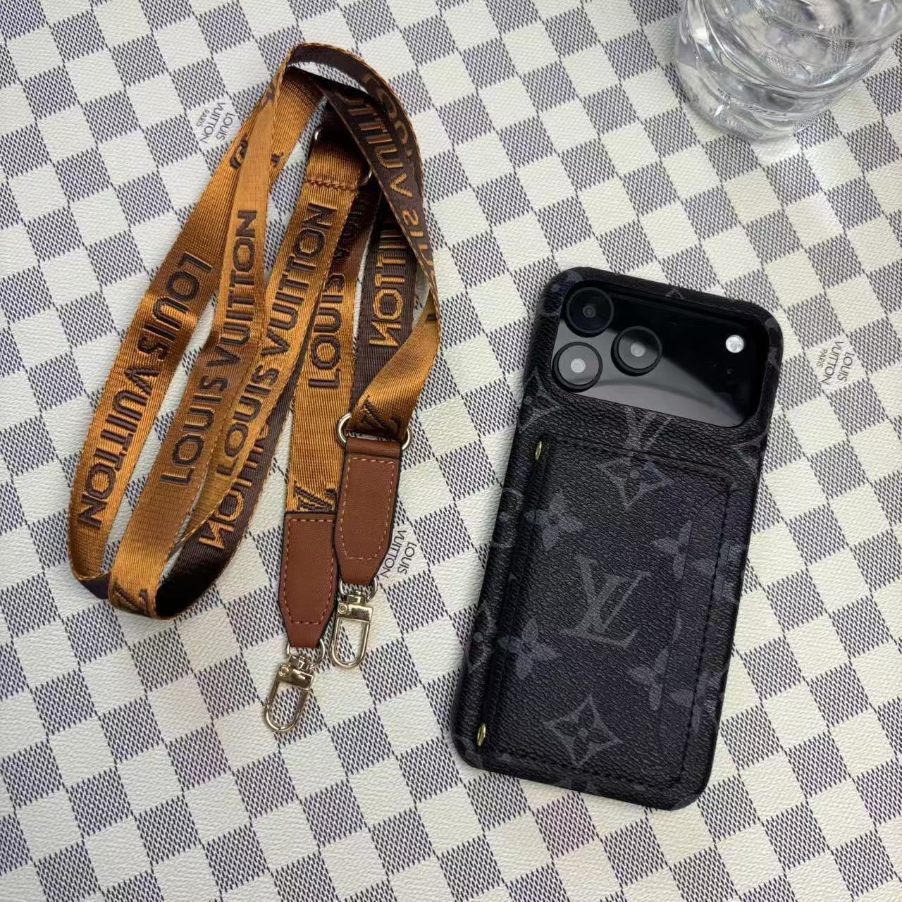 Monogram LV Leather Phone Case For iPhone 17 / 16 / 15 / 14
