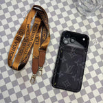 Monogram LV Leather Phone Case For iPhone 17 / 16 / 15 / 14