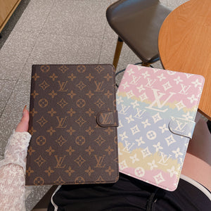 Luxury Louis Vuitton Canvas Monogram Leather Fresh Summer Theme Pattern Apple iPad case