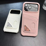 Prada Stylish Case With Card Holder For iPhone 17 / 16 / 15 / 14
