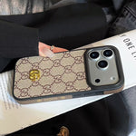 Luxury GG iPhone Case with Interchangeable Camera Lens Frames