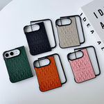 Luxury Dior Oblique Embossed iPhone Duo Case - Foldable Cover